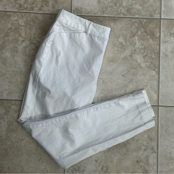 Old Navy Pixie High Rise White Pants 14 Secret Slim Pockets Stretch Career - Picture 1 of 9